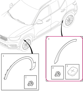 Rear fender widener right CMA C40/XC40 (OEM)