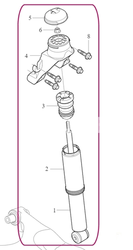Rear shock absorber SPA V90 XC (7D0E, 7D0C) (OEM)