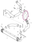 Hose directing from intercooler to throttle body 5 cylinder engines 2.4D/D5 (2010-) P3