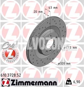 Rear brake disc (320mm) CMA Polestar 2 perforated