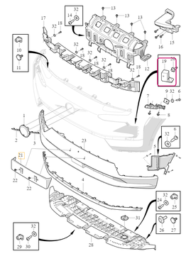 Bumper BRACKET Inner Right Volvo 80000552 (OEM)