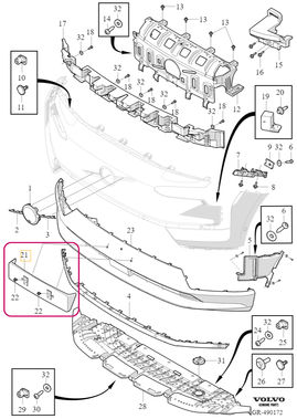 NUMBER PLATE RETAI Volvo 80001767 (OEM)