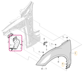 FENDER CARRIER Lower Left Volvo 80009035