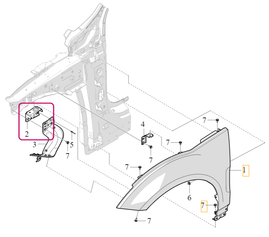 FENDER CARRIER Upper Left Volvo 80009036 (OEM)