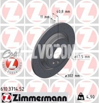 Rear brake disc (electric parking brake)(non vented) P3 S60 II(XC)/V60(XC) S80 II/V70 III/XC70 III perforated