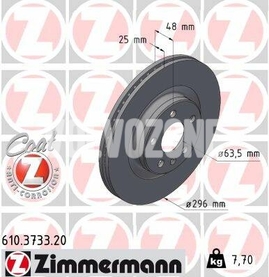 Front brake disc (296mm) CMA XC40